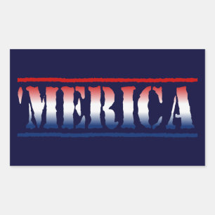'MERICA Red White & Blue Stickers (6/sheet)