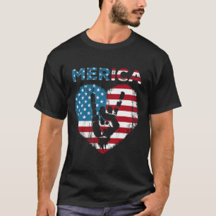 Merica Rock Sign 4th Of July American Flag Usa Men T-Shirt