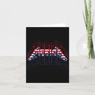 Merica Rock Sign 4th Of July Vintage American Flag Card