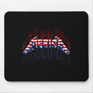 Merica Rock Sign 4th Of July Vintage American Flag Mouse Mat