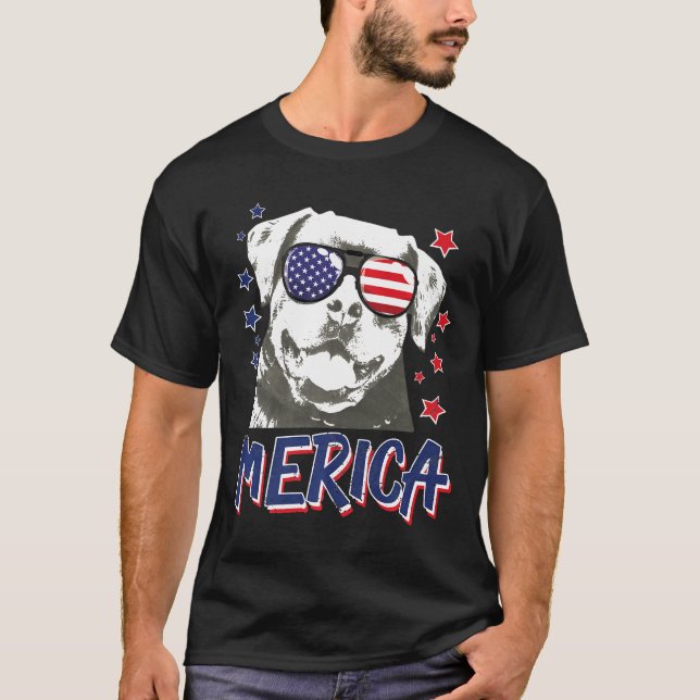 Merica Rottweilers Dog 4th Of July Usa Gift Premiu T-Shirt (Front)