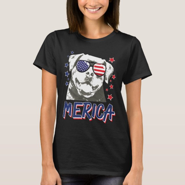 Merica Rottweilers Dog 4th Of July Usa Gift Premiu T-Shirt (Front)