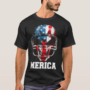 Merica Shirt Football Usa Flag 4th July Pride Yout