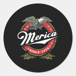 Merica Since 17761 American Byld Eagle Mullet Star Classic Round Sticker