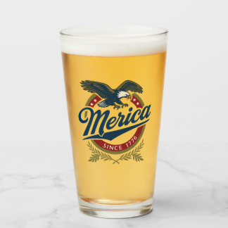 Merica Since 1776 – Vintage Patriotic Bald Eagle D Glass