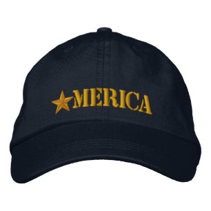 Merica Star Embroidered Hat