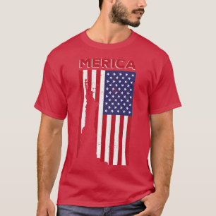 Merica Statue of Liberty and the flag of America d T-Shirt