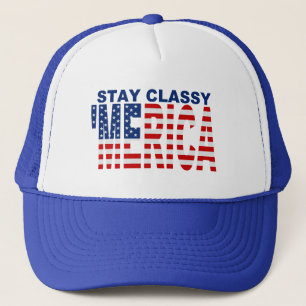 'MERICA Stay Classy Blue Snapback Trucker Hat