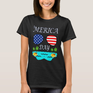 Merica Sunglasses 4th Of July Boys Girls Men Women T-Shirt