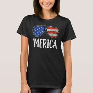 Merica Sunglasses 4th Of July Kids Boys Girls Men  T-Shirt