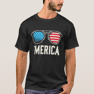 Merica Sunglasses 4th Of July T-Shirt