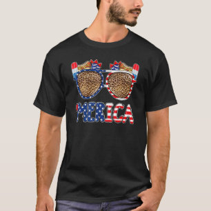 Merica Sunglasses American Flag Hotdog Fireworks 4 T-Shirt