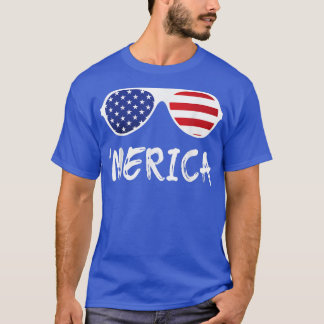 Merica Sunglasses  Patriotic Fourth of July  T-Shirt