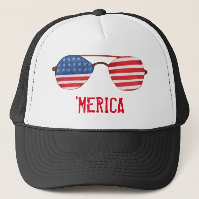 'Merica Sunglasses Trucker Hat (Front)