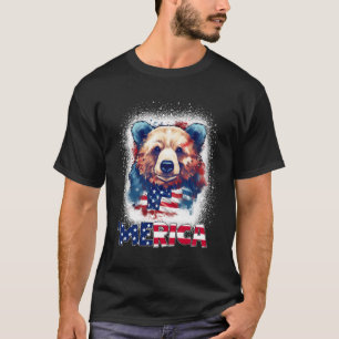 Merica Teddy Bears Patriotic Red White Blue Usa Fl T-Shirt