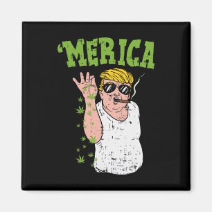 Merica Trump Bae Smoking Weed Funny Stoner Gift Magnet