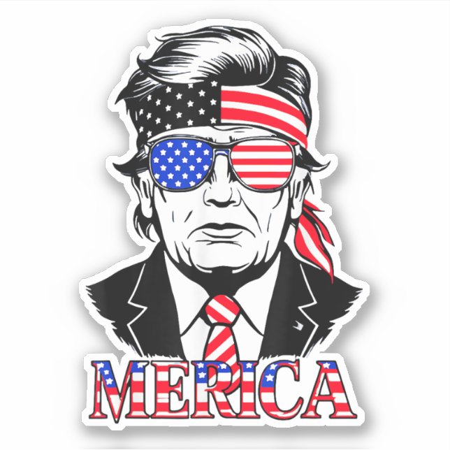 'MERICA TRUMP Happy 4th Of July Trump (Front)