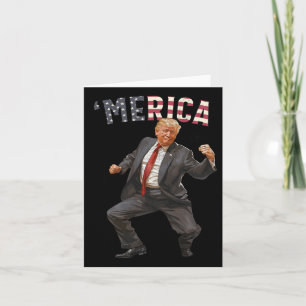 Merica Trump Happy 4th Of July Trump American Flag Card