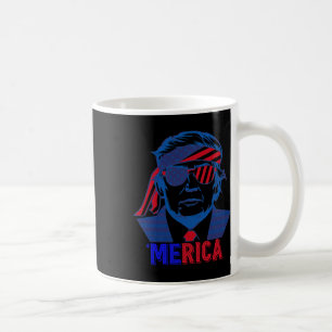 Merica Trump Happy 4th Of July Trump American Flag Coffee Mug