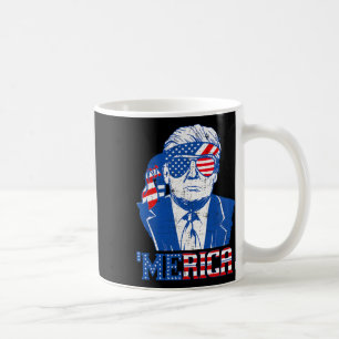 Merica Trump Happy 4th Of July Trump American Flag Coffee Mug