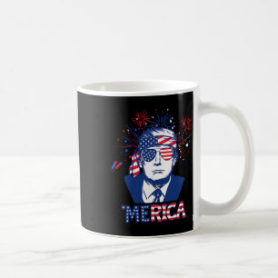 Merica Trump Happy 4th Of July Trump American Flag Coffee Mug