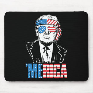 Merica Trump Happy 4th Of July Trump American Flag Mouse Mat