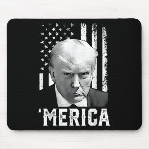 Merica Trump Happy 4th Of July Trump American Flag Mouse Mat