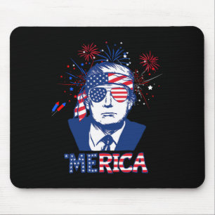 Merica Trump Happy 4th Of July Trump American Flag Mouse Mat