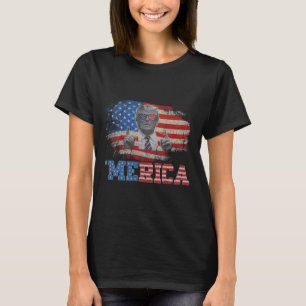 Merica Trump Happy 4th Of July Trump American Flag T-Shirt