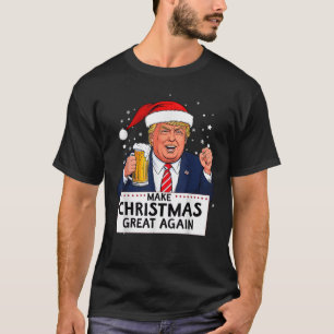 Merica Trump Make Christmas Great Again, US Flag T-Shirt