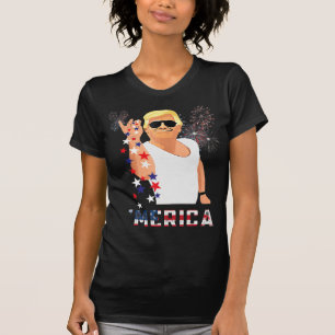 Merica Trump Outfits Don Drunk Donald Drunk 4th of T-Shirt