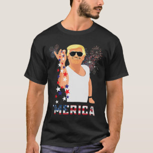 Merica Trump Outfits Merica Usa American Flag Patr T-Shirt