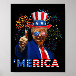 Merica Trump Sungles 4th Of July Funny Beer Drinki Poster
