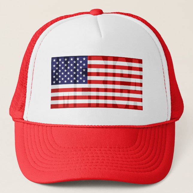 'MERICA U.S. Flag Trucker Hat (Front)