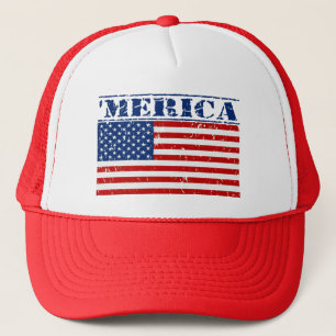 'MERICA US Flag Hat - Distressed / Faded