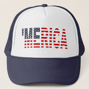 'MERICA US Flag Trucker Hat (original-blue)