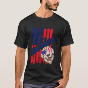 Merica Usa America Dog Wearing American Flag Sungl T-Shirt