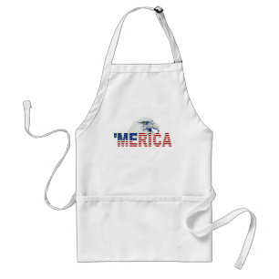 ‘MERICA USA Flag American Bald Eagle Apron