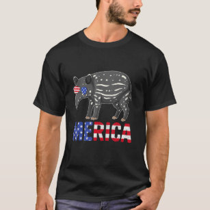 Merica Usa Flag Anteater Sunglasses Patriotic 4th  T-Shirt
