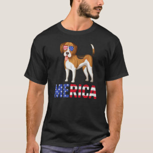 Merica Usa Flag Beagle Dog Sunglasses Patriotic 4t T-Shirt