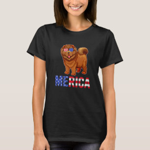 Merica Usa Flag Chow Chow Dog Sunglass Patriotic 4 T-Shirt