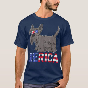 Merica USA Flag Scottish Terrier Dog Sunglasses 4t T-Shirt