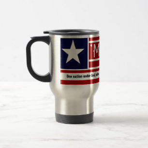 MERICA - USA Flag Shape Customizeable Text Travel Mug