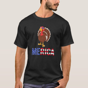 Merica Usa Flag Turkey Sunglasses Patriotic 4th Of T-Shirt