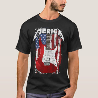 Merica USA Guitar Player American Flag Guitarist  T-Shirt