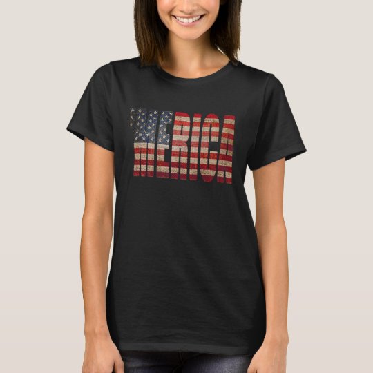 'MERICA Vintage Distressed US Flag T-shirt