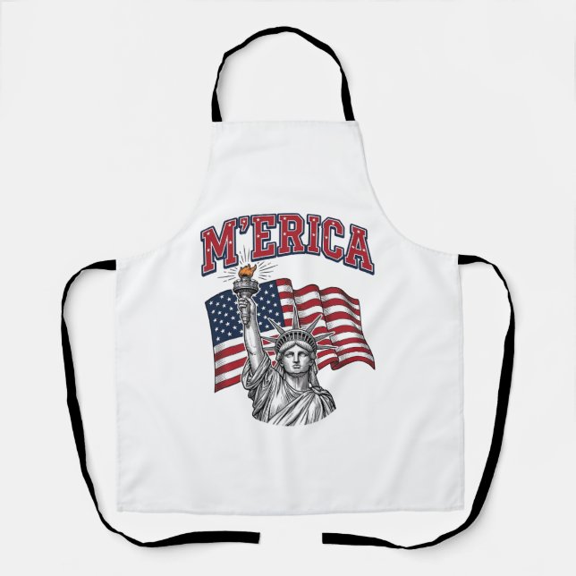 MERICA Vintage Liberty Patriotic Apron (Front)