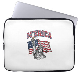 MERICA Vintage Liberty Patriotic Laptop Sleeve