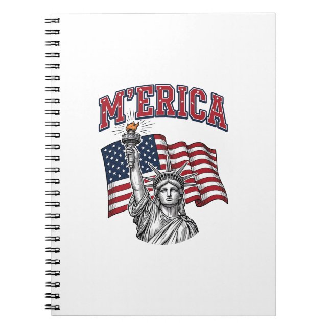 MERICA Vintage Liberty Patriotic Notebook (Front)