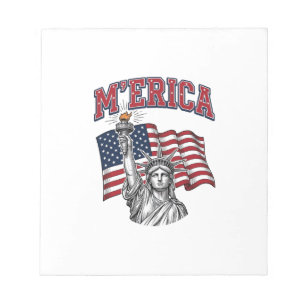 MERICA Vintage Liberty Patriotic Notepad